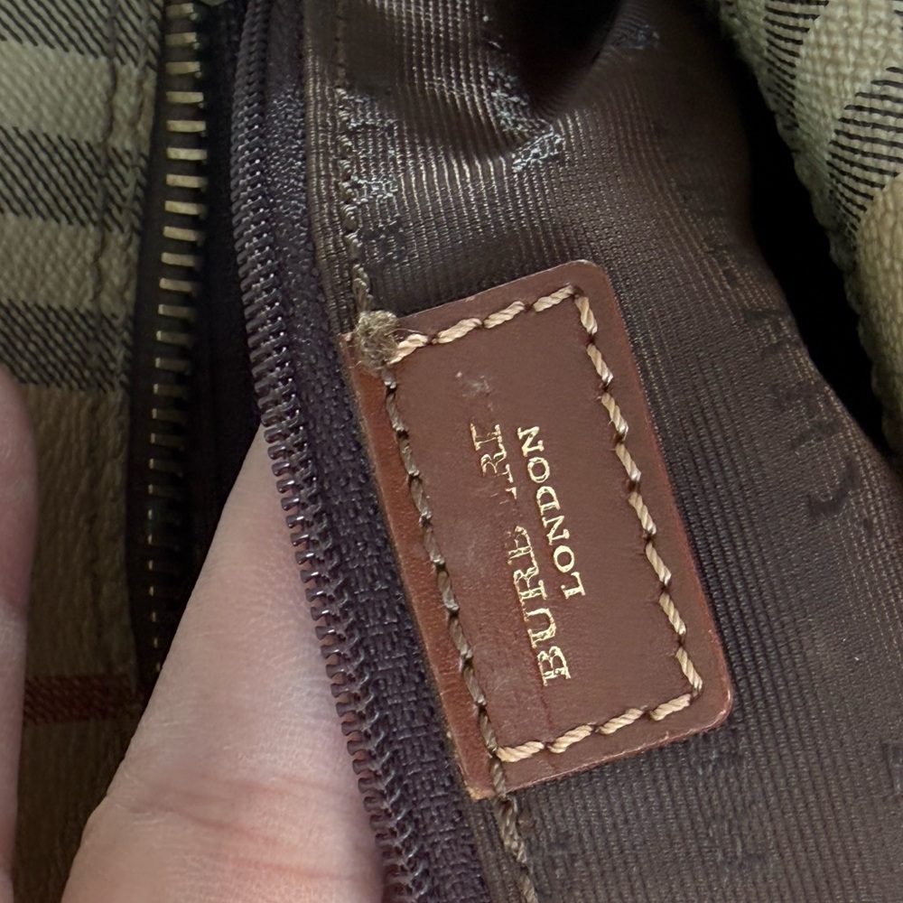 Burberry Beige Check Crossbody Bag with Brown Trim - Picture 12 of 13